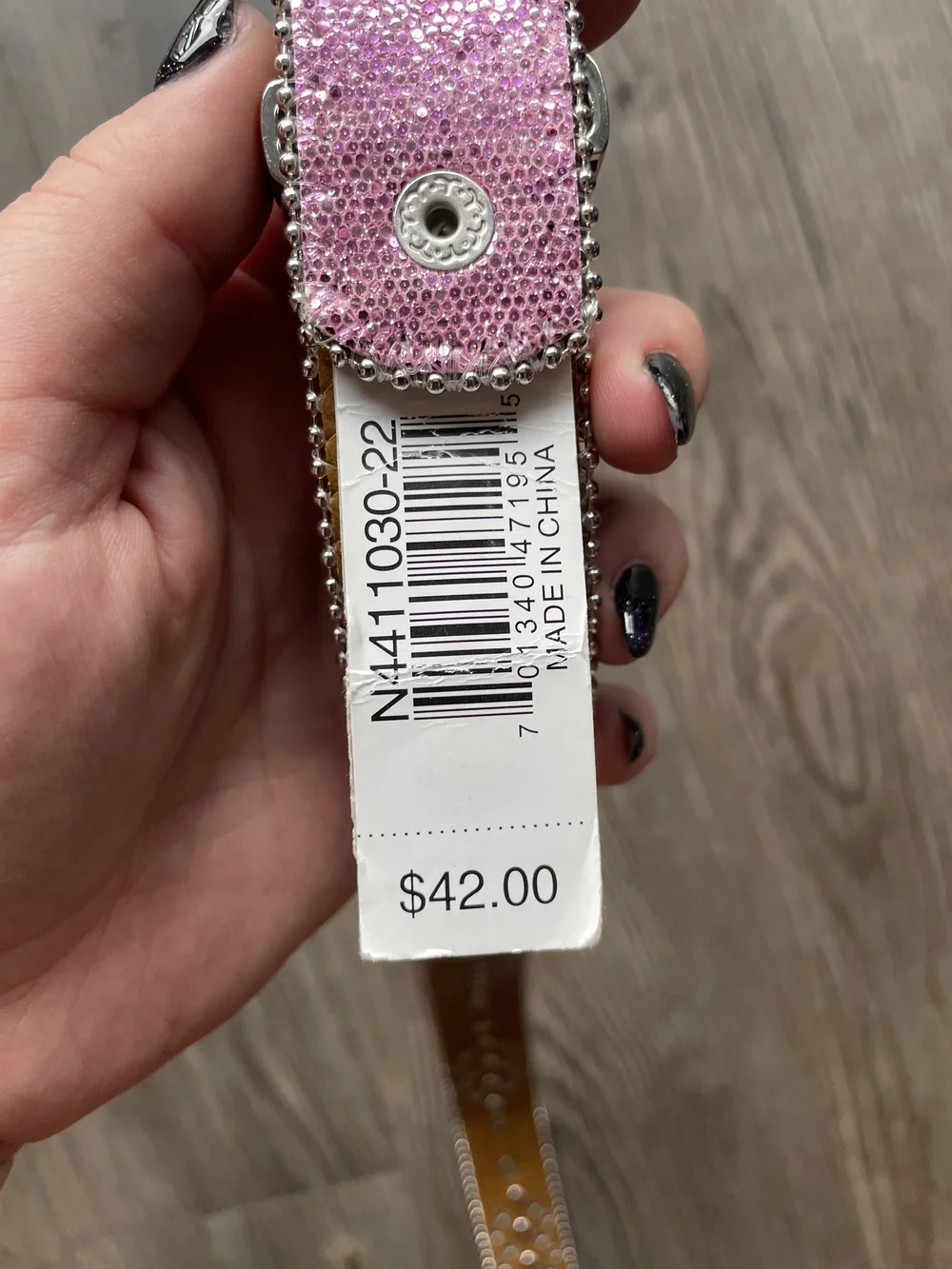 Nocona Pink Western Rhinestone Kids Belt